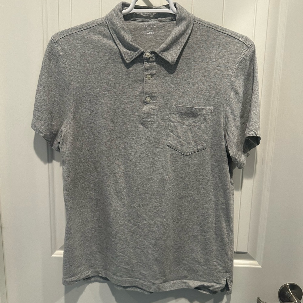 J. Crew Heather Gray Polo Shirt Large